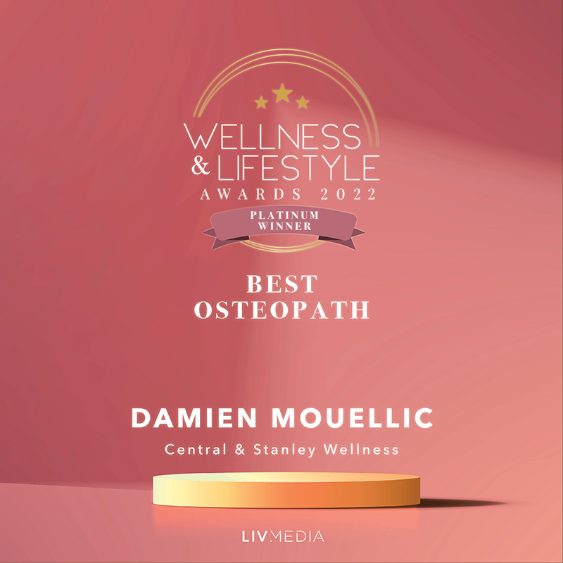 Damien Mouellic best Osteopath Liv Wellness and Lifestyle Awards 2022
